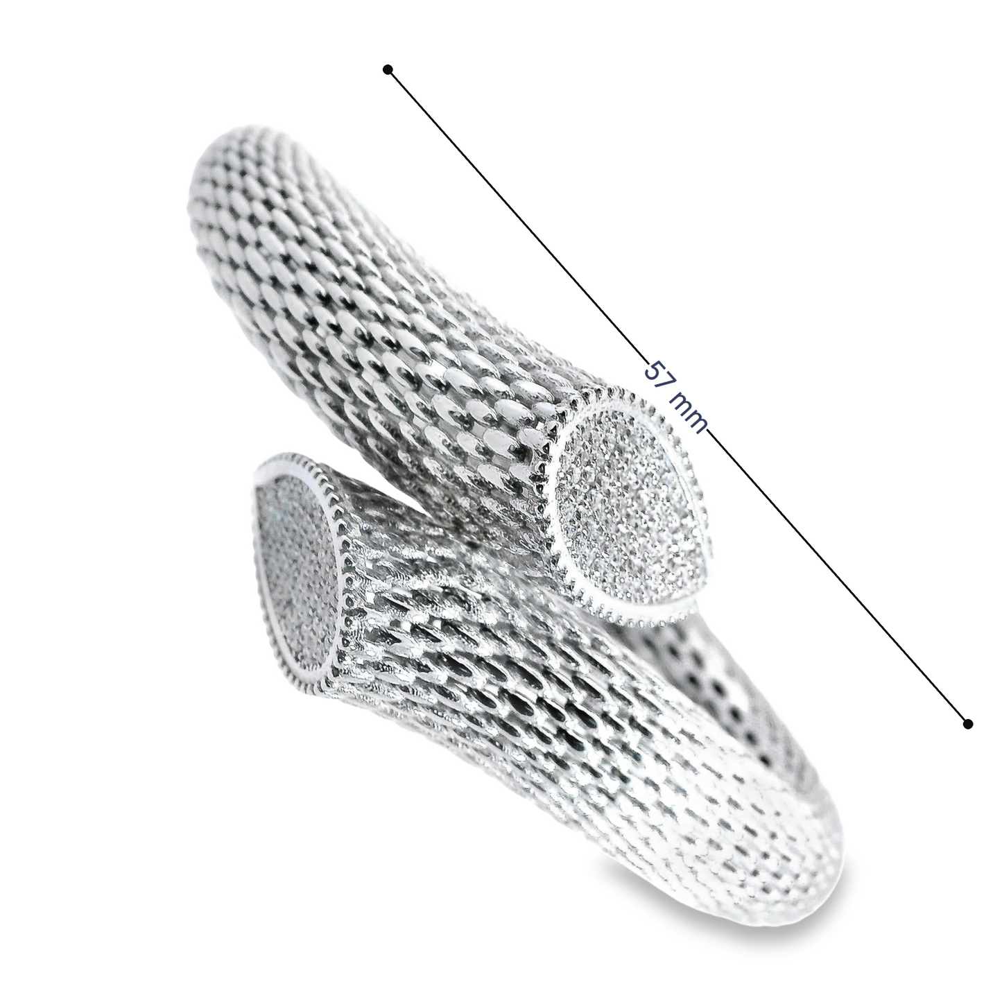 Diamond Mesh-Like Bangle in 18K White Gold