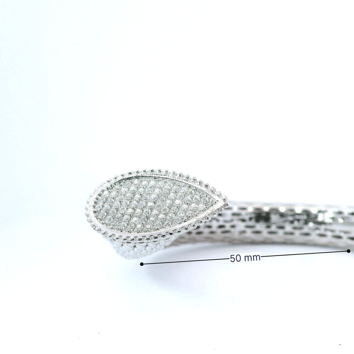 Diamond Mesh-Like Bangle in 18K White Gold